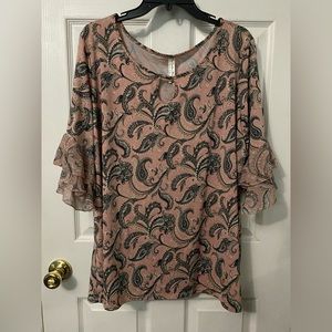 Perseption Women Blouse with flutter/layered sleeves